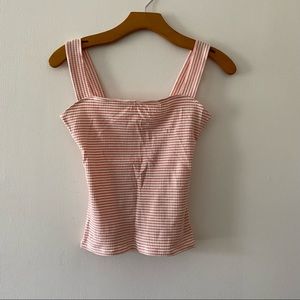 Reformation canyon knit tank top in pink and white stripes
